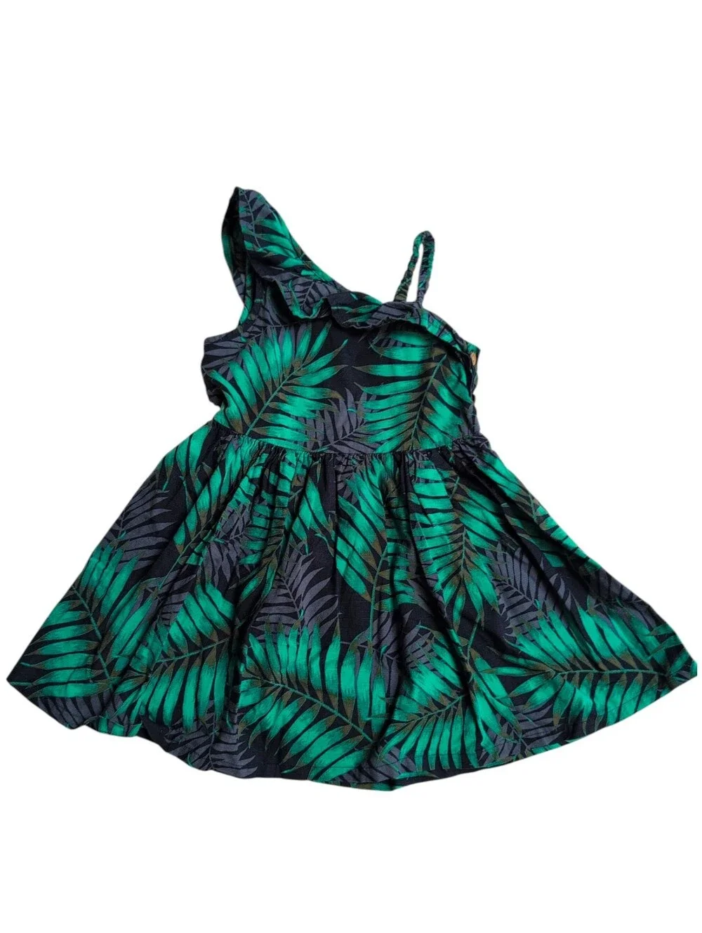 GENUINE KIDS Family Collection Navy And Teal Palm Leaf Print Summer Dress